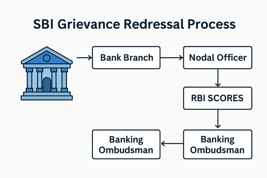 SBI grievance redressal process flowchart